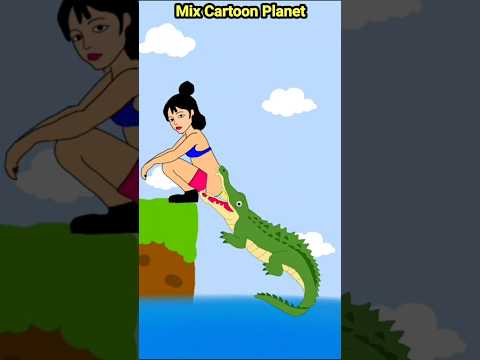Pottygirl Funny Attacked Crocodile Family Cartoon Comedy Video #viral #comedy #shorts