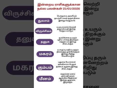 21/01/26 today rasi palan