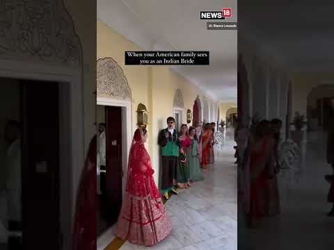 Viral Video | American Bride Wears Indian Lehenga | #reaction | #shorts | English News | #viral