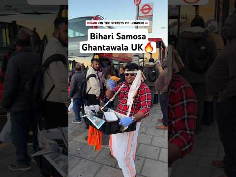 Viral bihari babu on street of london🥰🇬🇧 #shorts #trending #biharisamosa  #streetfood