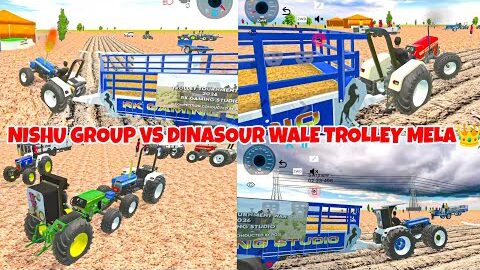 Nishu Group vs Eagle All tractor trolley tournament in Indian Desi Life Simulator 3d 🤑#tractorgame