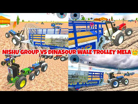 Nishu Group vs Eagle All tractor trolley tournament in Indian Desi Life Simulator 3d 🤑#tractorgame