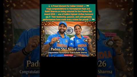 Rohit & Harmanpreet Win Padma Shri 2026 🇮🇳🏅🔥#shorts #uk #australia #cricketnews #viralvideo #usa#icc