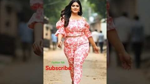 Indian plus size girl wearing floral crop top pink+ tight pink leggings , village street shorts