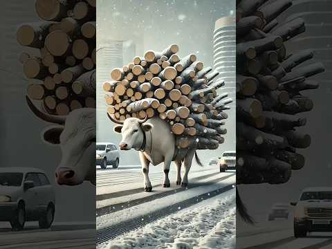 Beautiful story of hardworking cow and monkey #shorts #animals #trendingshorts  #ytshorts #viral #ai