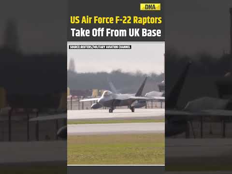 US News: US Air Force F-22 Raptors Take Off From UK Military Base | World News #shorts