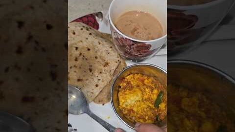 Breakfastshort wid Paranthe Paneer ki sabji n Tea #shorts #Breakfast #food #desi