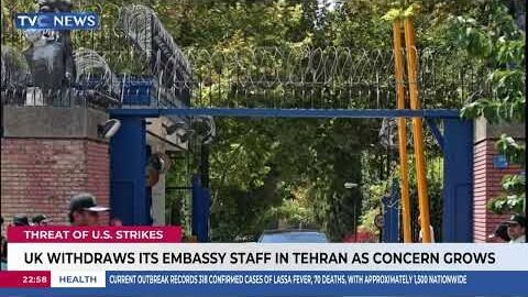 UK Withdraws Its Embassy Staff In Tehran As Concern Grows