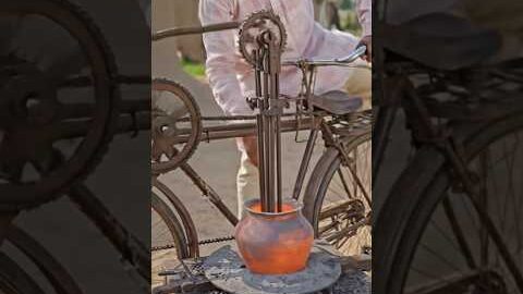 Desi Jugaad Machine Made from Old Bicycle 🔥 Handmade Iron Utensil #desi jugad #shorts viral