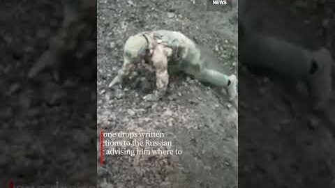Russian soldier surrenders to Ukrainian drone outside Bakhmut