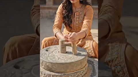 Stone Chakki Machine in Village 😱 Pure Desi Atta Making
