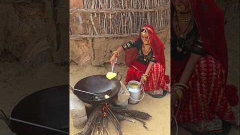 गाँव का देशी शुद्ध घी का हलवा #food #tranding #viral #desi #best #marwadi #reel #villagelife #desert