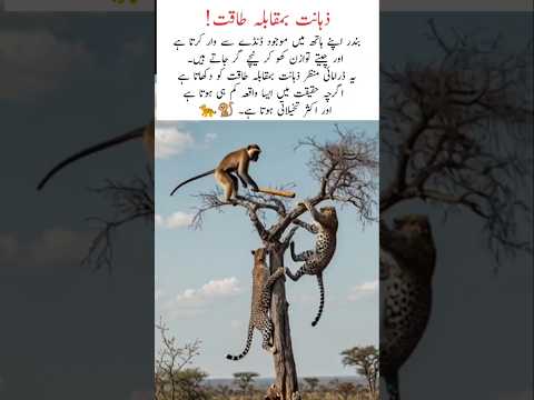 Monkey Fight Back Against Leopard on Tree🌴 #nature #wildlife #shorts #viral #trending #funny #comedy