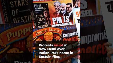 Protests erupt in New Delhi over Indian PM’s name in Epstein files | #ajshorts