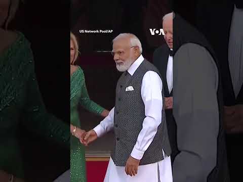 India’s Modi Arrives at White House for State Dinner #shorts | VOA News