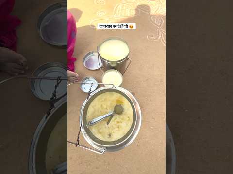 राजस्थान का देशी घी 😍#rajasthan #village #desi #ghee #cooking #food #viral #shorts