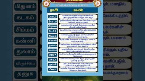 rasi palan today | 01:03:2026 |rasi palan tamil | ராசி பலன் இன்று |homam & pooja service | #shorts