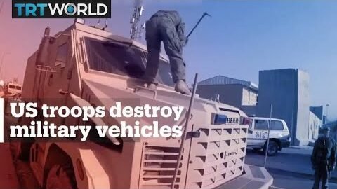 US troops destroy military equipment before leaving Afghanistan