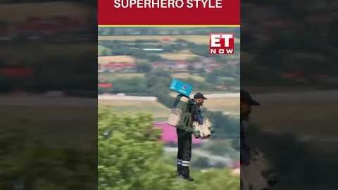 Viral: Dominos Delivery Boy Spotted Flying Over UK’s Glastonbury Wearing Jetpack | ET Now #shorts