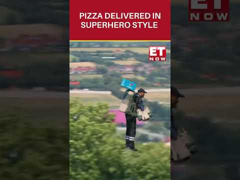 Viral: Dominos Delivery Boy Spotted Flying Over UK’s Glastonbury Wearing Jetpack | ET Now #shorts