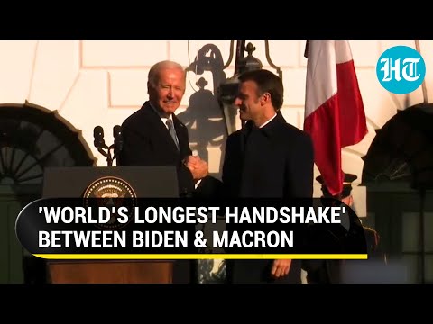 Viral: Biden makes Macron ‘awkward’ with 42-second handshake; Twitter in splits | Watch