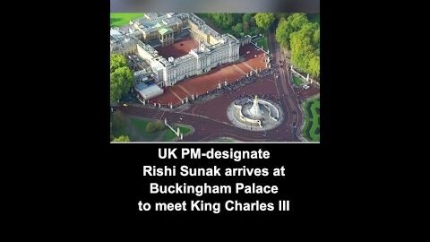 UK PM-designate Rishi Sunak arrives at Buckingham Palace to meet King Charles III