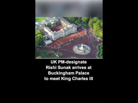 UK PM-designate Rishi Sunak arrives at Buckingham Palace to meet King Charles III