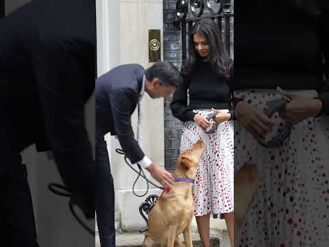 Prime Minister Rishi Sunak and his wife buy poppies outside 10 Downing Street