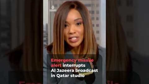 Emergency alert interrupts Al Jazeera broadcast before attack in Qatar | AJ #shorts