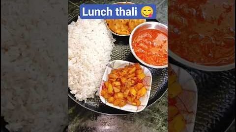 today lunch thali 😋💯#shorts #ytshorts #desi cooking home #food #cooking