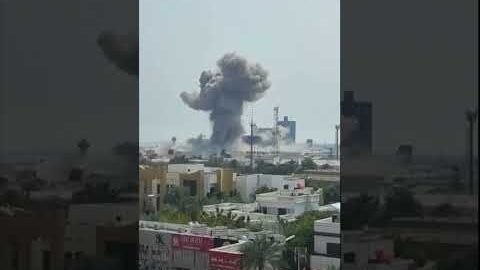 Iran missile strike on US Navy base in Bahrain captured on camera