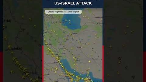 US-Israel Attacks Iran | A Flight Animation Showed Planes Clearing The Airspace Over Iran | N18S