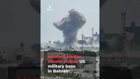 Moment of Iran strike on US military base in Bahrain | AJ#shorts