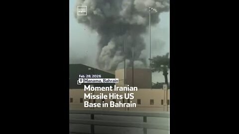 Moment Iranian Missile Hits US Base in Bahrain