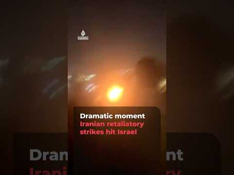 Dramatic moment Iran’s retaliatory missile barrage hits Israel | AJ #shorts