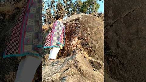 पत्थर से निकलने वाली मेहन्दी 🌿। #village #minivlog #pahadi #desi #viral