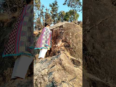 पत्थर से निकलने वाली मेहन्दी 🌿। #village #minivlog #pahadi #desi #viral