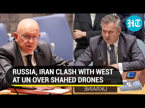 Russia Envoy Flaunts Viral Pic of Zelensky with Shahed Drone to Ridicule Ukraine at UN | Watch