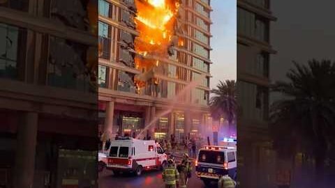 Dubai plam hotel roket attack 🚨🆘‼️😳🥺😱 #viral #youtubeshorts #trending
