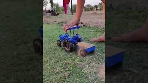 Nana ji ka Blue heaven tractor #mini tractor#toys #village #desi #video🚜🚜🚜