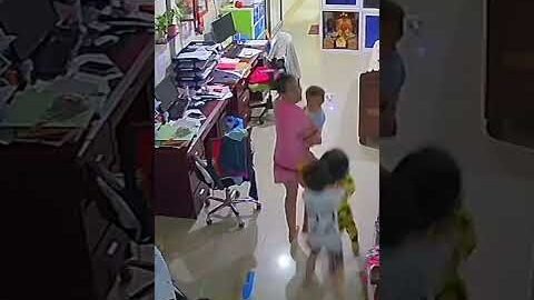 Mother’s quick reaction saves baby from collapsing roof #Shorts