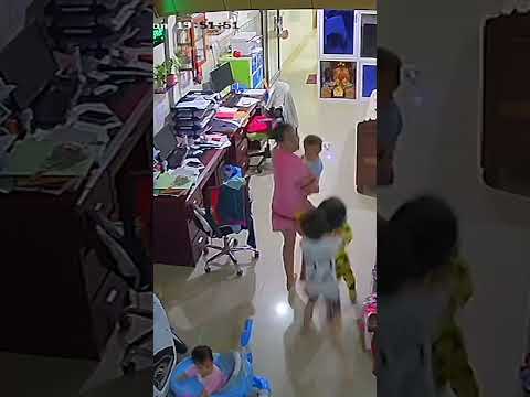 Mother’s quick reaction saves baby from collapsing roof #Shorts