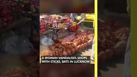 VIRAL: Woman vandalises shops with sticks, bats in Lucknow