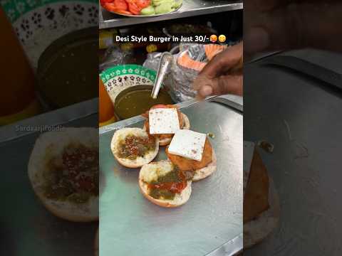 West Delhi Best Desi Burger🥵 #burger #burgerrecipe #burgerviral #burgerlovers #streetfood #foodie