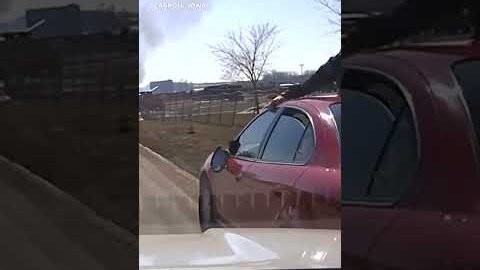 ‘Stop the car!’: Man attempts to evade police with officer clinging to windshield #Shorts