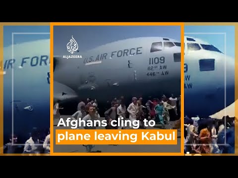 Shocking footage of Afghans falling from sky after clinging to US plane | AJ #shorts