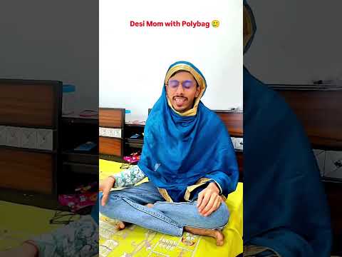 Desi Mom with Polybag 🥲 #shorts