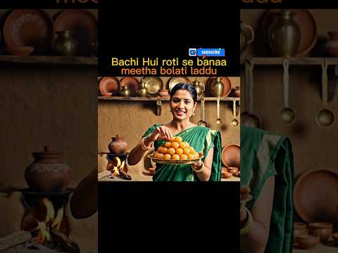 Roti Se Banaye Soft Policha Laddu 😍 | Easy Village Sweet Recipe | Desi Cooking #viral #shorts