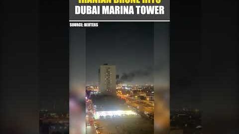 US Iran War: Iranian Drone Hits Dubai’s 23 Marina Tower; Videos Show Fire, Smoke From Upper Floors