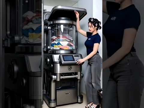 బట్టలు ఉతికి ఆరేసి ఐరన్ చేసి మడత పెట్టే మిషన్ బాగుంది నిజంగా 😱 cloth wash folding iron machine